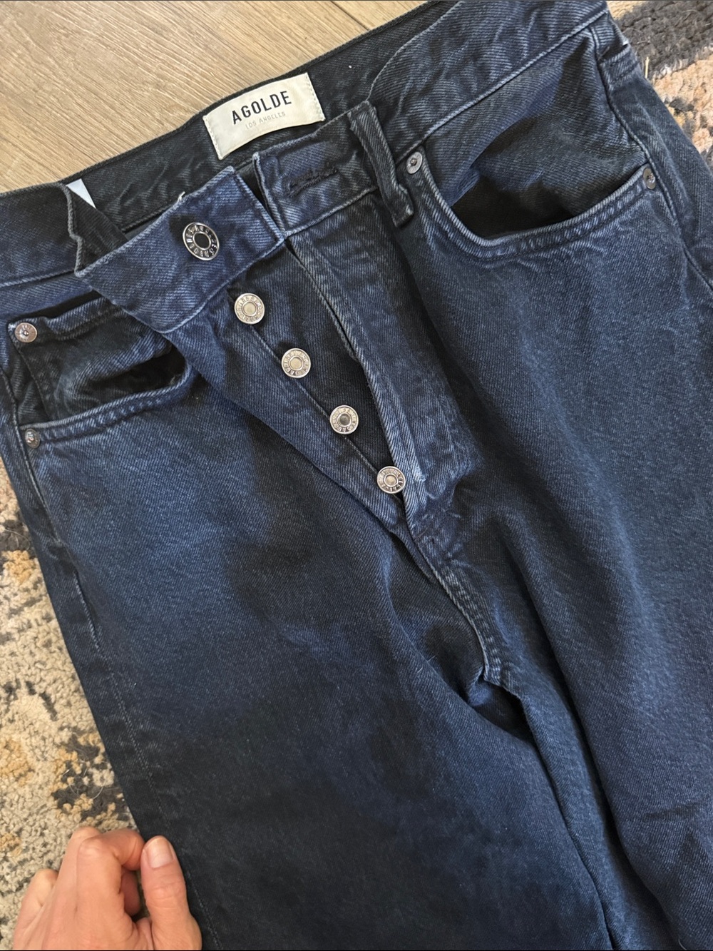 Agolde Ren High-Rise Button-Fly Jeans